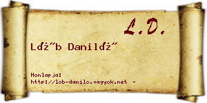 Löb Daniló névjegykártya